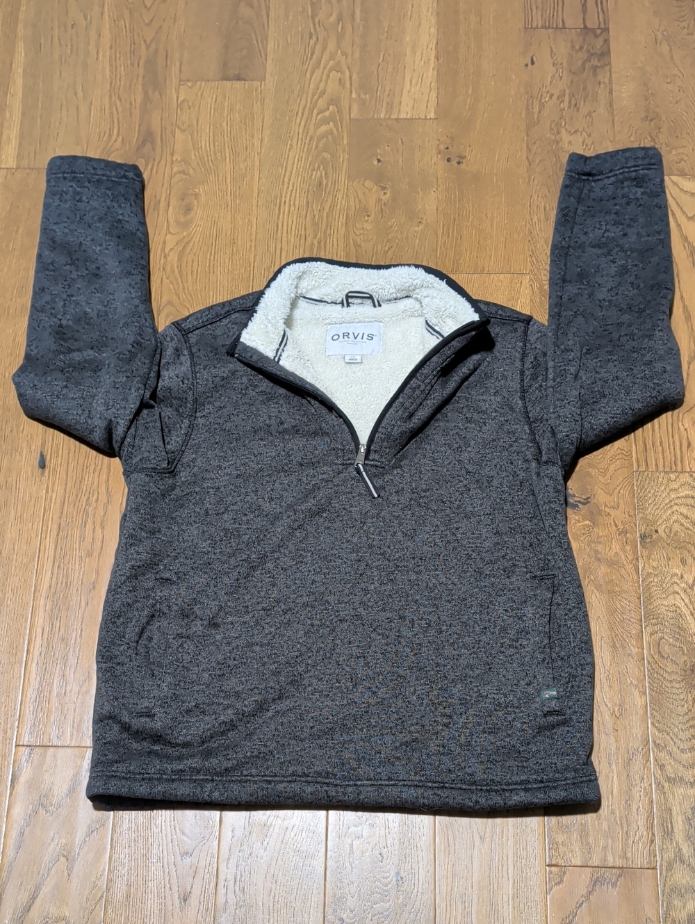 Orvis Men’s Dark Gray Zip-Up Sherpa Pullover